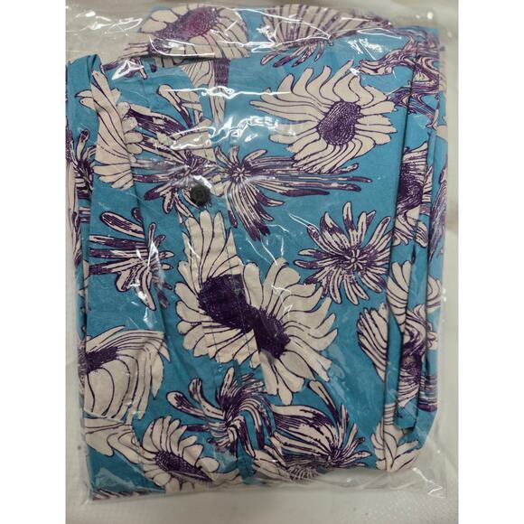 Quicksilver Hawaiian; Tropical; Aloha Shirts Blue with White Floral Sz XXL - Picture 3 of 7